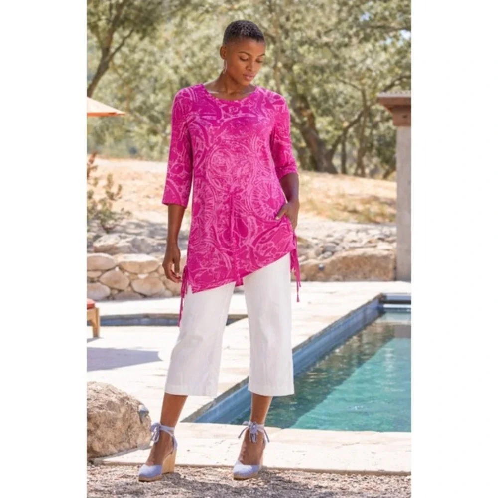 2/$30 Bryn Walker Print‎ Ruched Side Tunic Small